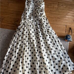 Reiss Black and White Polka Dot Maxi Dress